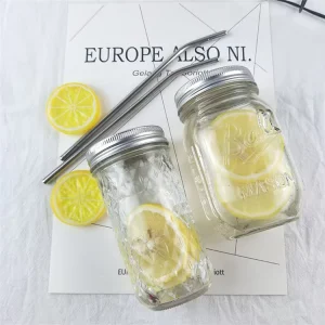 Borg 100ml 200ml 250ml 300ml 350ml 500ml Empty Wide Mouth Jam Caviar Glass Mason Jars with Metal Lids for Canning