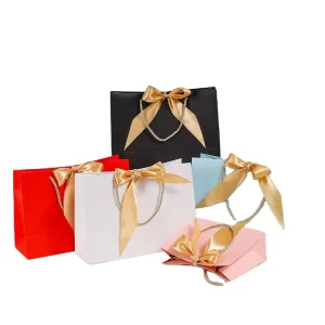 Bow Gift Bag Clothing Packaging Cosmetic Bag Shopping Bags Handbags Customized Can Be Printed logo
