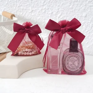 Bowknot Organza Gift Bag Multicolor Drawstring Christmas Wedding Candy Gift Bag Cosmetics Perfume Exquisite Packaging