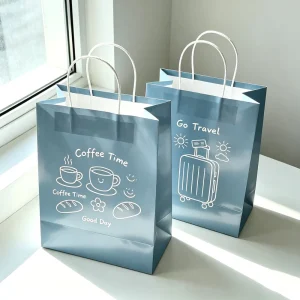 Brand Boutique Shop Retail Shopping Gift Tote Bag Customized Black Paper Bags with Your Brand Logo