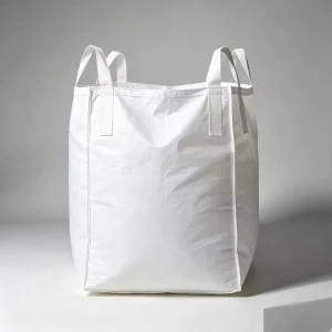 Breathable Circular Woven PP FIBC Bulk Bag Cross Corner Loop Top Fill Skirt Flat Bottom 5:1 Safety Factor for Construction