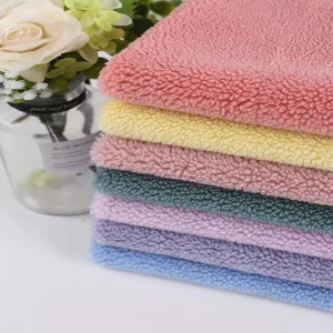 Breathable Knitted 100% Polyester Granular Velvet Fabric Soft and Comfortable for Girls Clothing and Toy Pillows