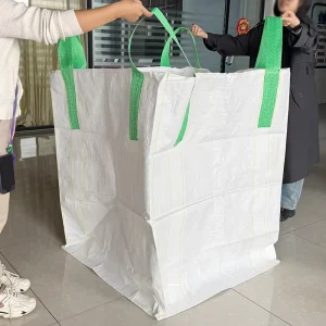 Breathable PP Plastic Jumbo Flap FIBC Ton Bag 1.3 Tons Square Shape Customized Size Conical Bottom 5:1 Safety Factor Cross
