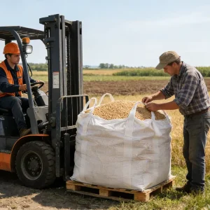 Breathable Tear Resistant PP Woven FIBC Bulk Bag 1000-2000kg Grain Storage Bag with Inner Liner and 5:1 Safety Factor