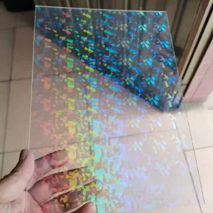 Broken Glass Effect Iridescent Holographic Acrylic Sheet Rainbow Effect 3mm Thick 200x300mm for Craft Makers