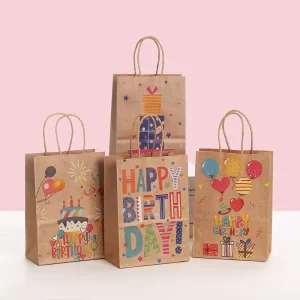 Brown Kraft Art Paper Eco Friendly Biodegradable Reusable Craft Bags for Candle Children’s Birthday Party Gift Packaging