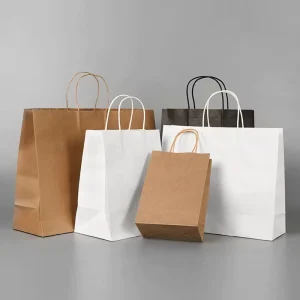 Brown Kraft Paper Bags Custom Logo Factory Direct Printed Shopping Packaging Bag with Handle