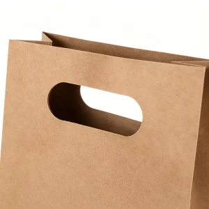 Brown Kraft Paper Fast Food Bags Reusable for Take Away Sale Coated Paper for Sugar Pizza Sushi Salad Offset Printed Surface