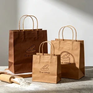 Brown Kraft Paper Handbag UV Printing for Coffee Milk Tea Takeaway Catering Packaging Business Minimalist Style