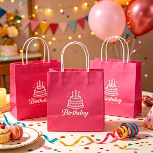 Brown and White Kraft Paper Handbag UV Printing for Coffee Milk Tea Takeaway