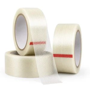 Building Decoration Single sided PET Film Backed Fiberglass Striped Adhesive Sticker Paper Tape for Waterproof UV Resistant