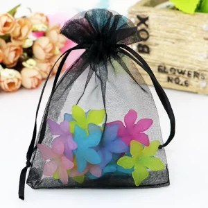 Bulk Custom Logo Mesh Bags Colorful Organza Small Gift Jewelry Drawstring Pouch Bag Soap Packaging Pouch