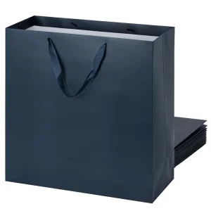 Business White Cardboard Paper Bags Durable Biodegradable Eco Friendly Recyclable Reusable Customizable Size Logo Trade Show