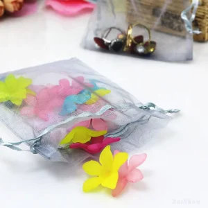 Candy Packaging Favor Organza Pouch Custom Logo Organza Gift Bag Drawstring Luxury Cosmetic Organza Bag