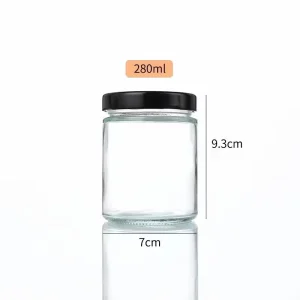 Canister Glass Bottle 500ml 730ml Jam Chili Sauce Pickle Nut Glass Jar with Lug Lid