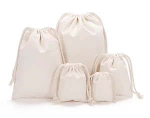 Canvas Cotton Jewelry Pouch Drawstring Shoe Bag Gift Bag Custom Dust Bags Covers with Logo Print