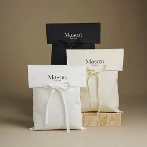 Canvas Custom Designed Cotton Twill Flap Envelope Bags with Logo Dust Proof Shoe & Clothing Jewelry Tote Bags for Packaging