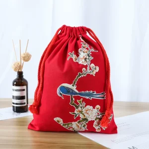 Canvas Dust Bag Customized Color 100% Eco Friendly Cotton Promotional Drawstring Bags with Logo Printing 15x20cm
