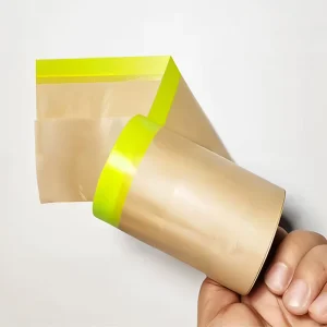 Car Paint Masking Film Kraft Paper Single Sided Pressure Sensitive Adhesive Rubber Pre Taped Automotive Masking Tape