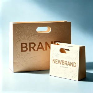 Cardboard Outline Bags Eco Friendly Luxury Die Cut Edge Design Lamination Recyclable Shopping Paper Bag