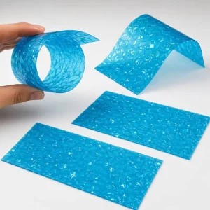 Celluloid Sheet Transparent Blue Crackle Texture Flexible Vintage Plastic Film for Art Craft Decoration Modeling