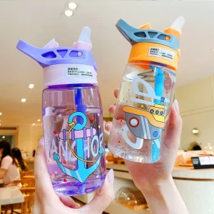Children’s Cute Plastic Straw Bottle BPA Free for School