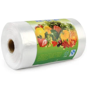 China Factory Food grade Packing Plastic Produce Bags Roll PE Plastic Film Supermarket Shopping Bag