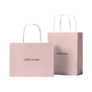 China Oem Jewelry Bag Fabric Doypack White Kraft Shopping Your Custom Small Gift Paper Bags With Logo and Handles