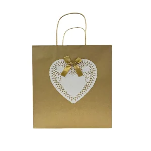 China Supplier Custom Logo Brown Kraft Paper Bags With Rope Handle Custom Logo food Paper Bag