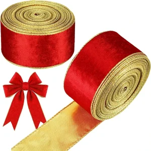 Christmas Colored Ribbon Pure Color Ribbon Gift Packaging Making Bow Christmas Craft Decoration Supplies