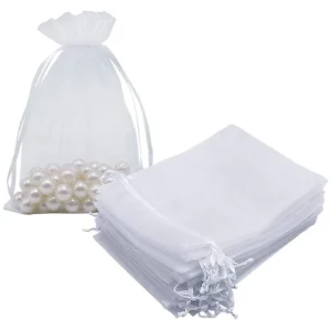 Christmas Customized Color Organza Gift Bags for Weddings and Gifts