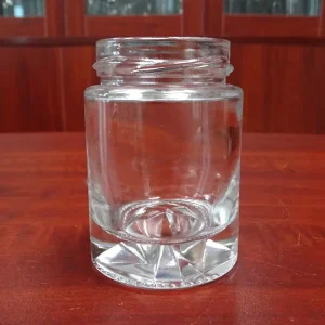 Circular Mini Round Bottom 90ml Honey Jar Birds Nest Glass Bottle