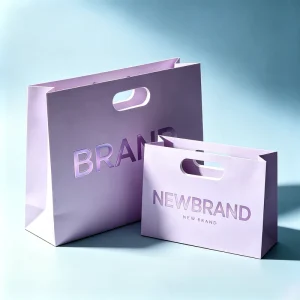 Classic Black Die Cut Paper Bags Customizable Color Size Logo Recyclable Art Paper Ribbon Handle for Clothing Shoes