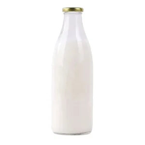 Clear 250ml 500ml 1L Glass Milk Bottle with Metal Lid