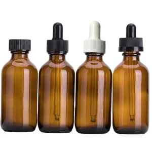 Clear Amber Green Boston Glass Dropper Bottles 15ml 30ml 60ml 120ml 1oz 2oz 4oz 8oz Screen Printed ISO9001 Certified Essential