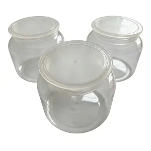 Clear Cylindrical Plastic Bottle with Screw Cap