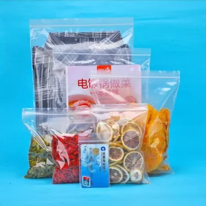 Clear Food Grade Reusable Resealable Ziplock Plastic Packaging Bags for Dried Fruit Tea Snacks Transparent Zipper Bag