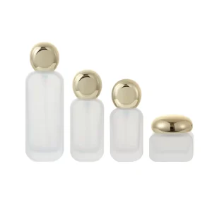 Clear Frosted White Gradient Orange Black Empty 1oz Cosmetic Oil Glass Bottles square Glass Jar Container with Spherical Cover