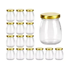 Clear Glass Food Grade Pudding Jar Glass Yogurt Jar with Airtight Lid Cork 100ml 150ml 200ml