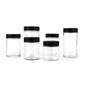 Clear Glass Jars 2oz 3oz 4oz 5oz 6oz 10oz 14oz 18oz Child Resistant Glass Jars for Flower Packaging Straight Sided CR Containers