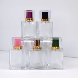 Clear Glass Perfume Bottle 50ml Luxury Refillable Pump Sprayer Matte Cylinder Shape Customizable Empty Bottle Box Reed
