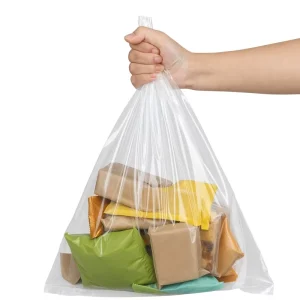 Clear PE Plastic Flat Poly Bag Custom Size Transparent LDPE Packaging Bags for Shopping Grocery Food Retail