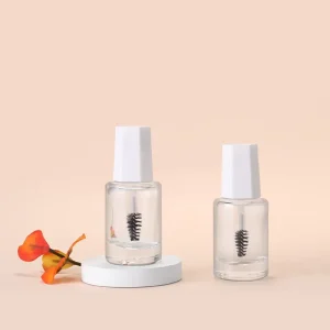 Clear Plastic 11ml Nail Polish Bottle with Spiral Brush Cap Leakproof Empty