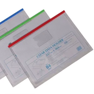 Clear Plastic PVC File Zipper Bag with Card Pocket for Convenient Storage