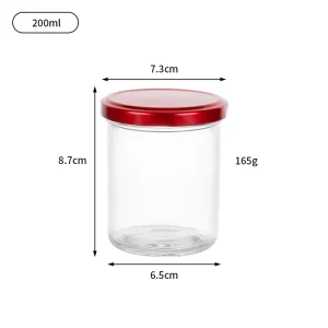 Clear Round Wide Mouth Glass Jars for Milk Jelly Olive Oil Sugar Canning with Other Cap