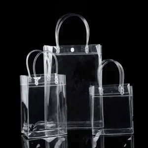 Clear Tote Bags Shopping Bag PVC Transparent Plastic Pouch Handbag