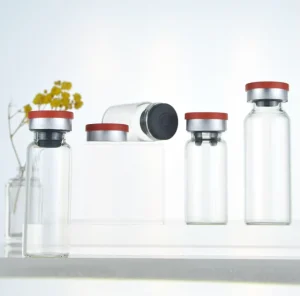 Clear Tubular Glass Packing Tube Facial Concentrate Sample Container Airtight Clamp Neck Design Glass Jar