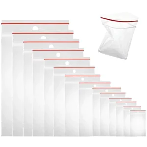 Clear Ziplock Storage Bags for Household Use Strong Durable Poly Bags with Resealable Zipper Top Lock