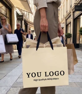 Clothing Jewelry Wig Hair Cosmetic Rice Charcoal Spice Packaging Bags Eco Friendly Durable Logo Waterproof Customized Paper Bags