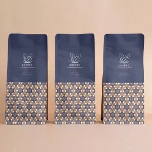 Coffee Bag Packaging 250g Flat Bottom Coffee Bean Bag With Valve Eco Friendly Compostable Kraft Paper Coffee Pouch